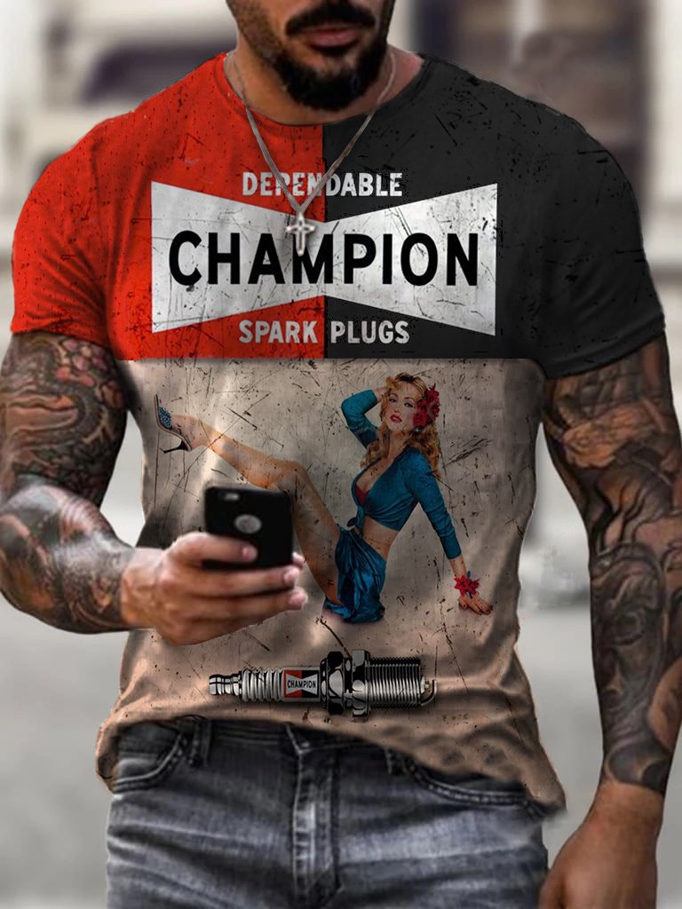 Retro champion Gasoline print T-shirt
