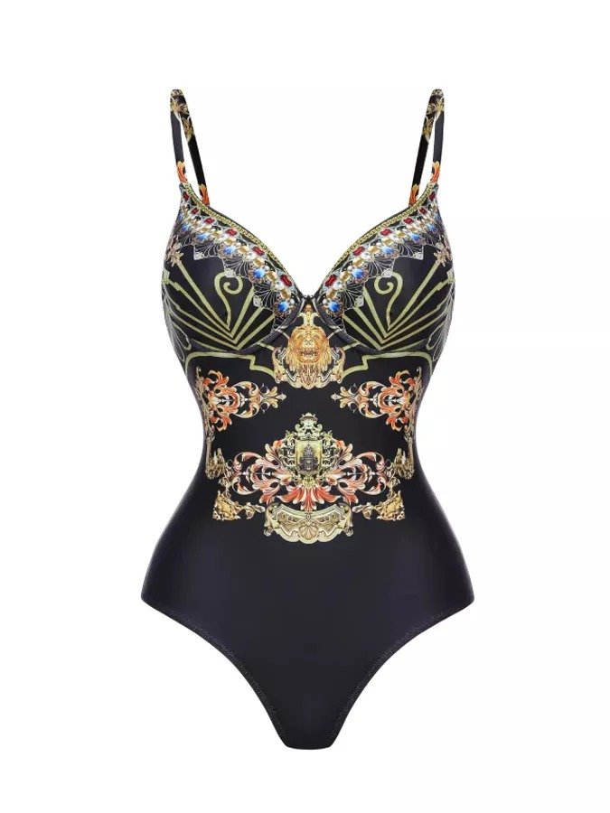 Printed Backless Fashion Two Piece Swimsuit