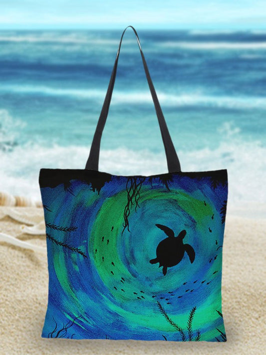 Sea Life Print Tote Bag