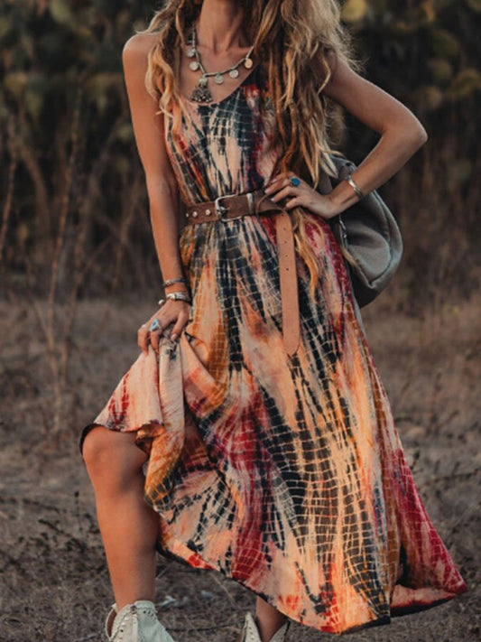 Vintage Tie-Dye Sleeveless Dress