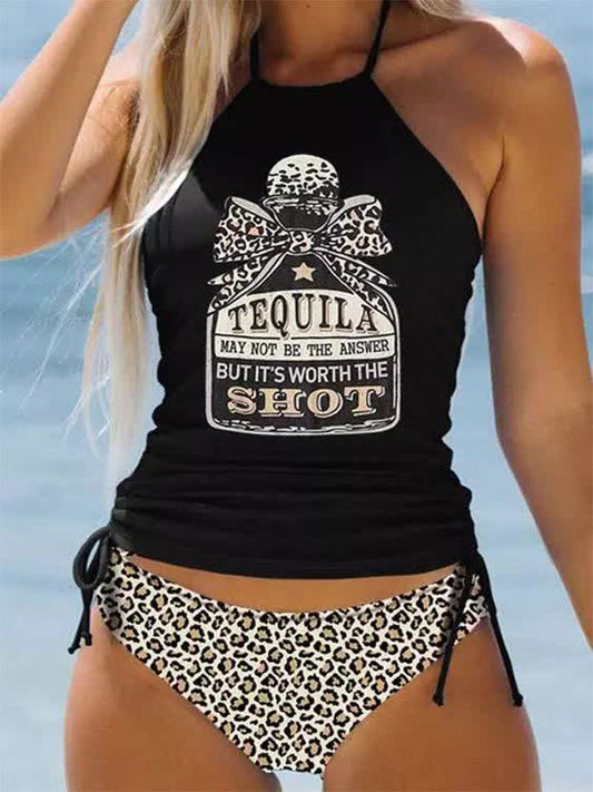 It's Worth The Shot Print Swimsuit