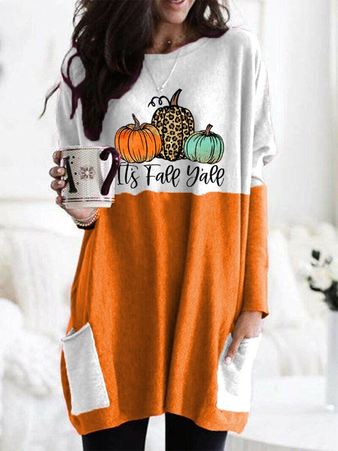 Women&#039;s It&#039;s Fall Y&#039;all Print Pocket T-Shirt