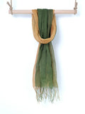 Women's Gradient Fringed Linen Scarf