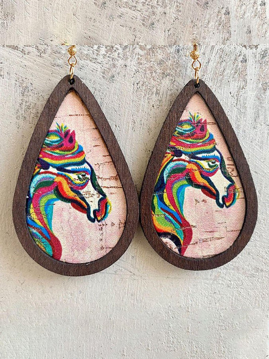 Vintage Western Print Earrings