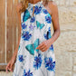 Butterfly print halterneck dress