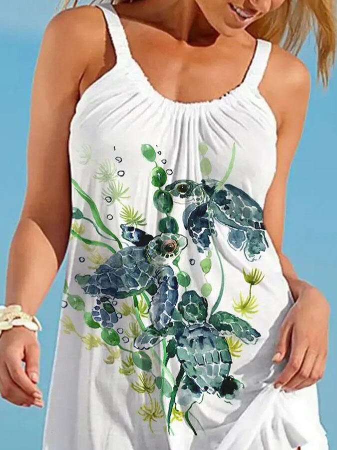 Turtle Print Beach Dress