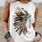 Western Feather Print Loose Tank Top