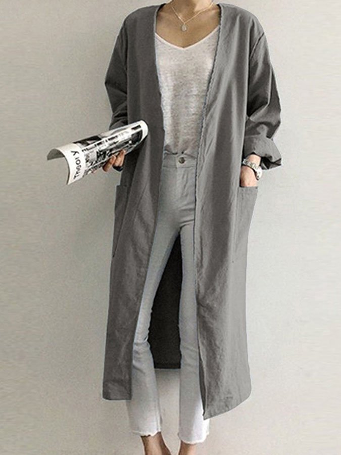 Solid Color Casual Cardigan