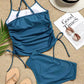 Drawstring Print Swimsuit
