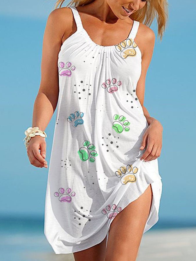 Seaside Print Tank Top Dress