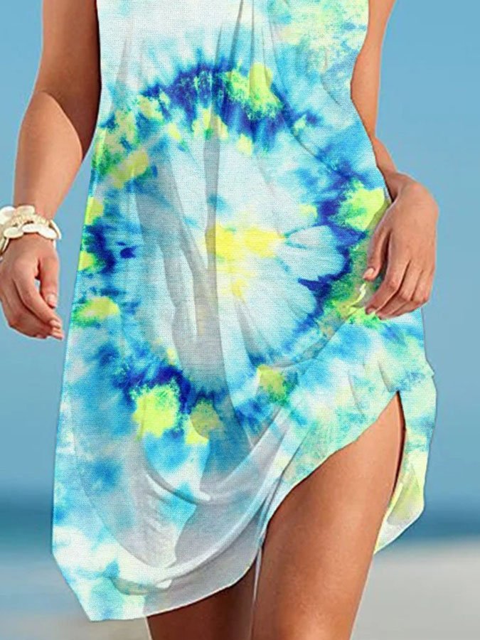 Tie-Dye Print Dress