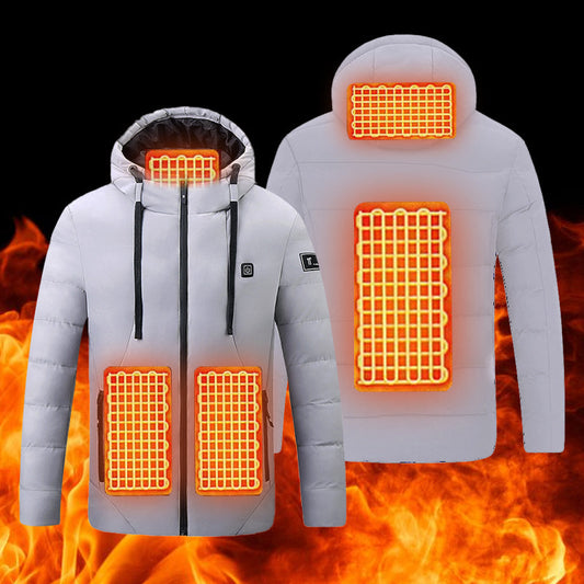 Winter Heated Jackets Smart Heating Cotton Coats Heated Hooded Jackets for Men