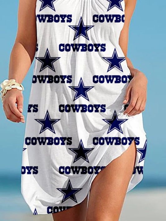 Cowboys Printed Vacation Casual Dress