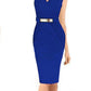 V-Neck Solid Color Bodycon Dress
