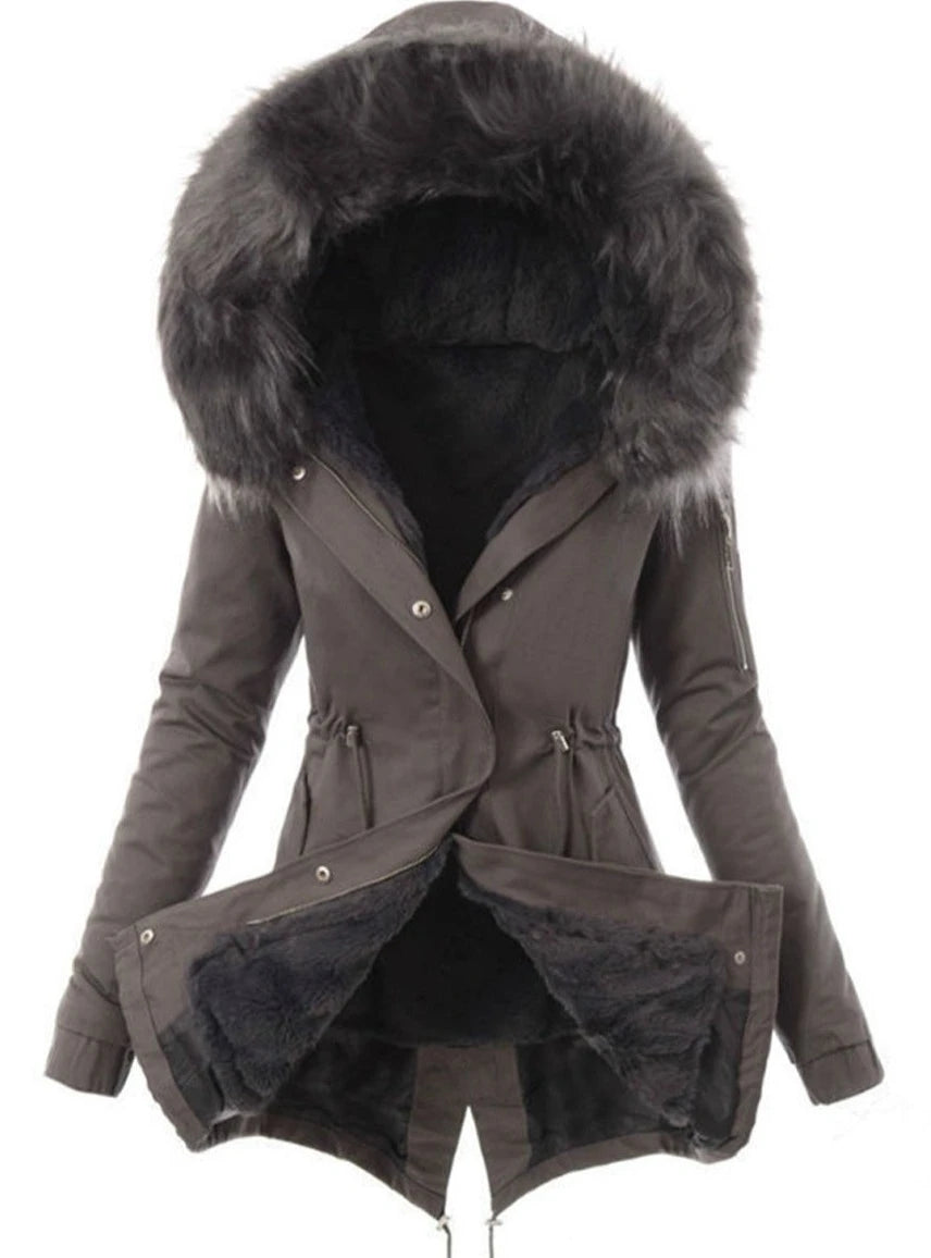 Plush Collar Cotton Coat