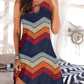 Deep V-neck Loose Sleeveless Printed Dress