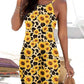 Sunflower Leopard Sling Slim Fit Sleeveless Dress