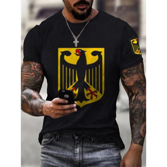 Crew neck football team printed fashion casual T-shirt