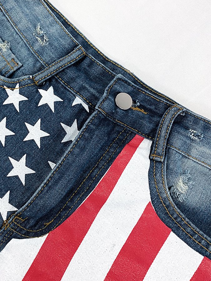 Women's ripped denim shorts