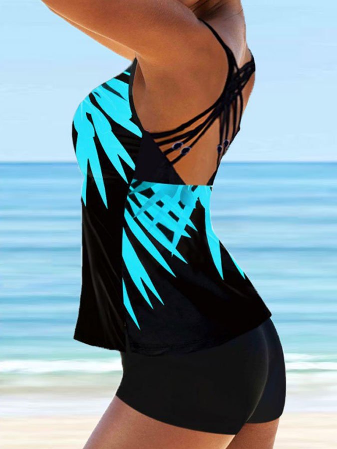 Gradient Print Swimsuit Set