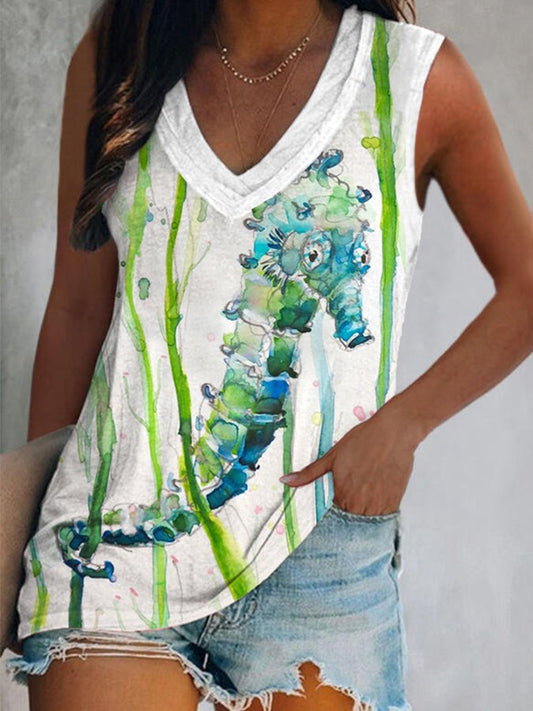 Seahorse Print Vest