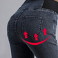 Hohe Taille  Wärme Unifarben Denim Lässig  Fest Jeans