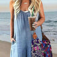 Casual Denim And Cotton Jumpsuit