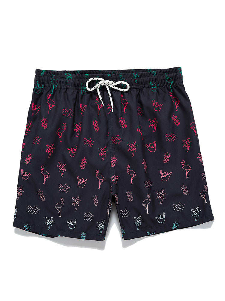 Flamingo Print Tank Top & Flamingo Print Swim Shorts