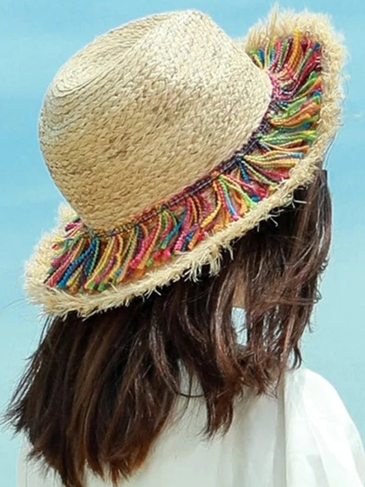 Hand-Woven Bohemian Straw Parent-Child Sun Hat