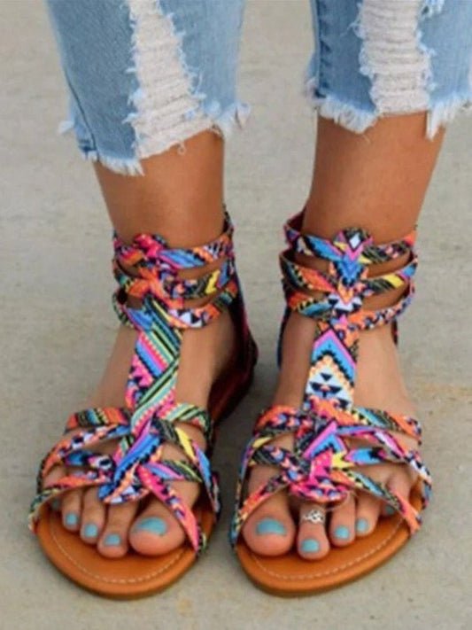 Bohemian Colorful Lace Sandals