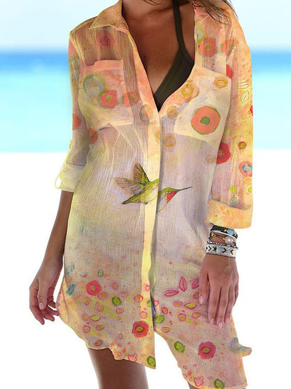 Casual Printed Mid-Length Shirt