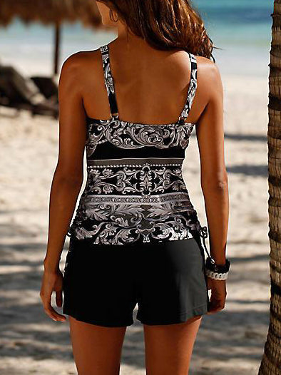 Casual Printed Tankini Swimwear Set