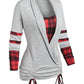Women's Plaid Stitching Long Sleeve Sweatshirt