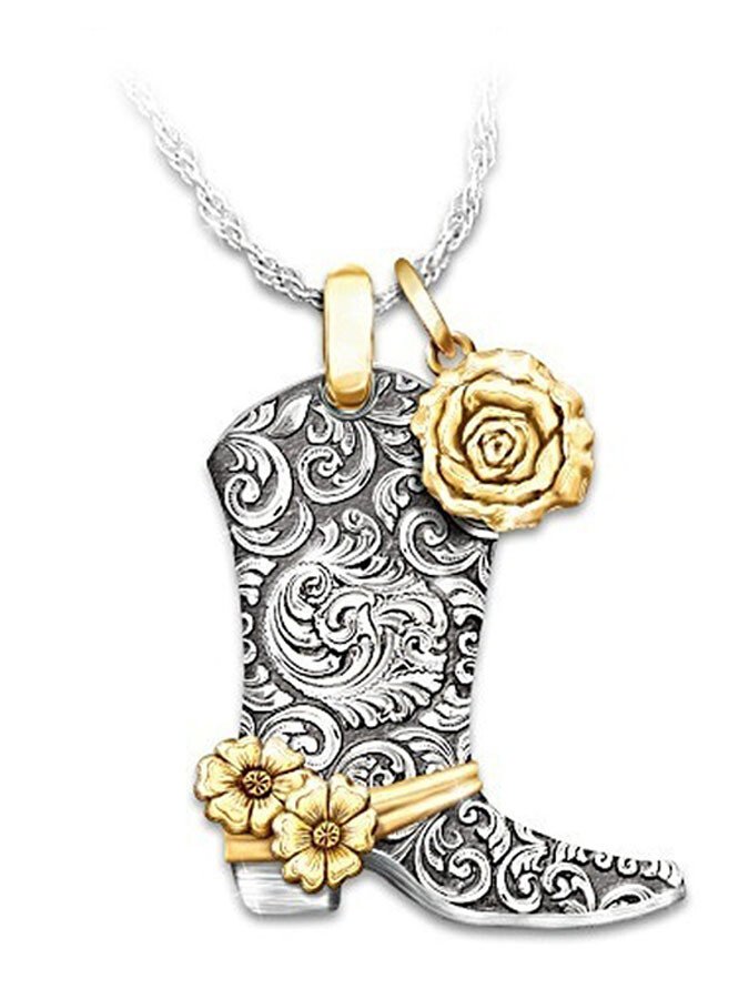 Two-Tone Totem Rose Clavicle Chain