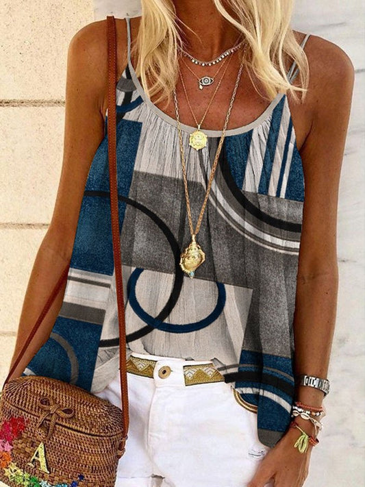 Western Ethnic Geometric Print Vest