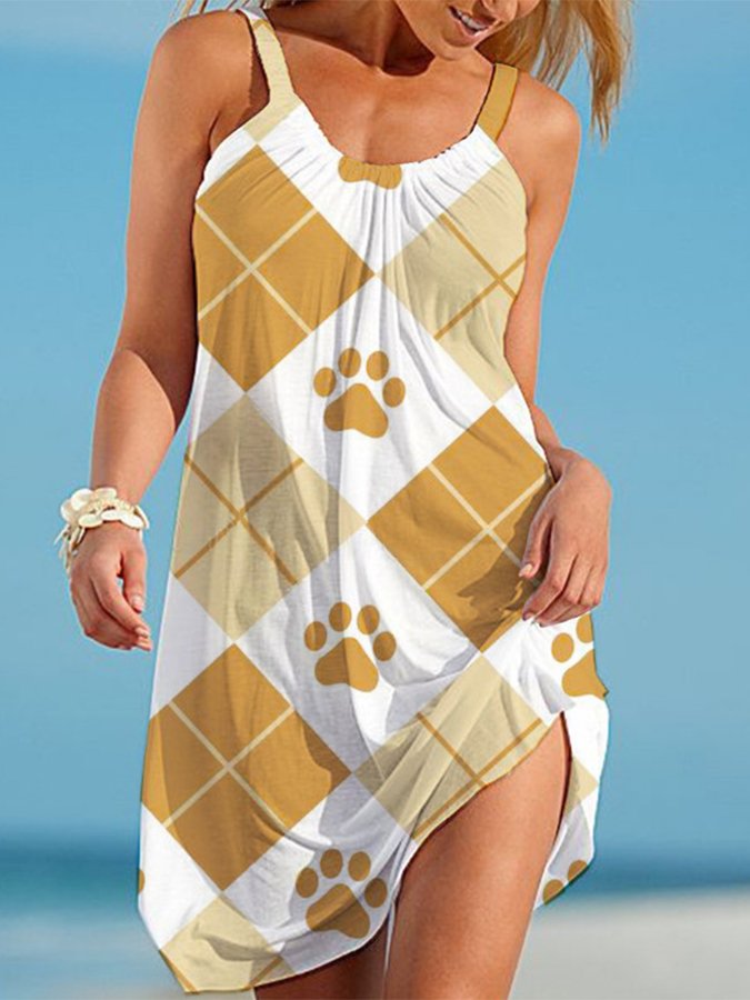 Women's Dog Paw Print Dress