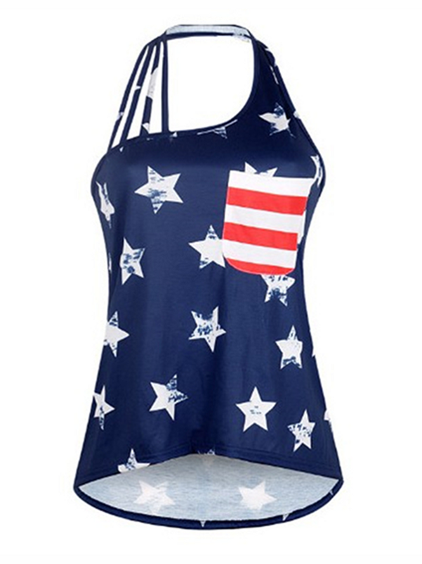 Women's Flag Print Crew Neck Tank Top