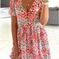 Tie-dye Floral Print Women's V-neck Dress