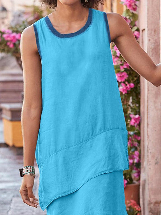 Casual Sleeveless Cotton Linen Dress