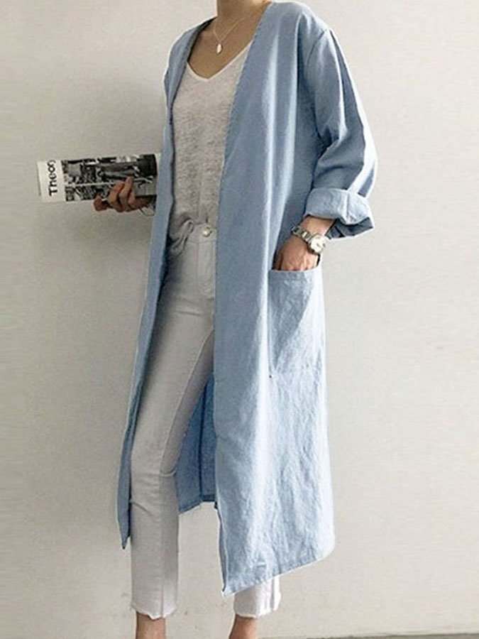 Solid Color Casual Cardigan