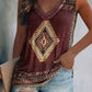 Ethnic Print V-Neck Vest