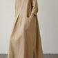 Cotton and Linen Long Sleeve Round Neck Swing Dress