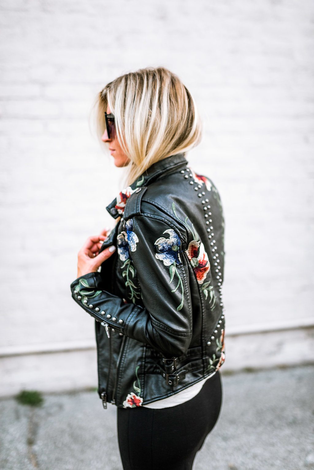 Floral Leather Jacket