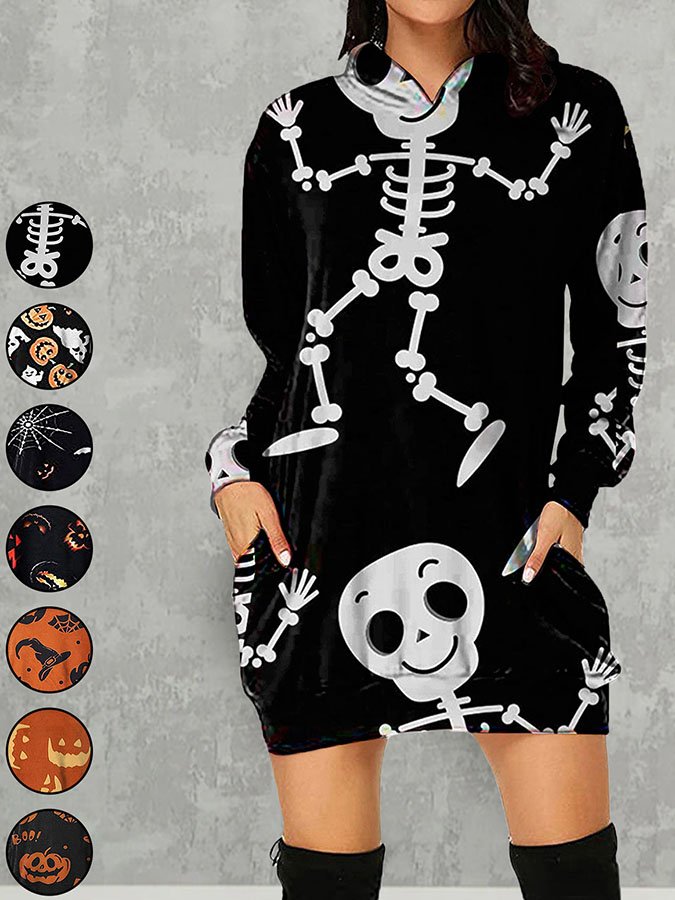 Halloween Pumpkin Print Hoodie