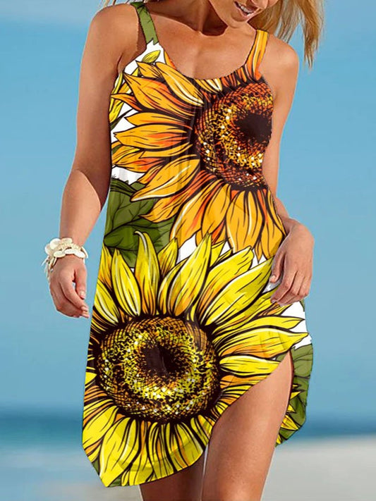 Sunflower Print Dress