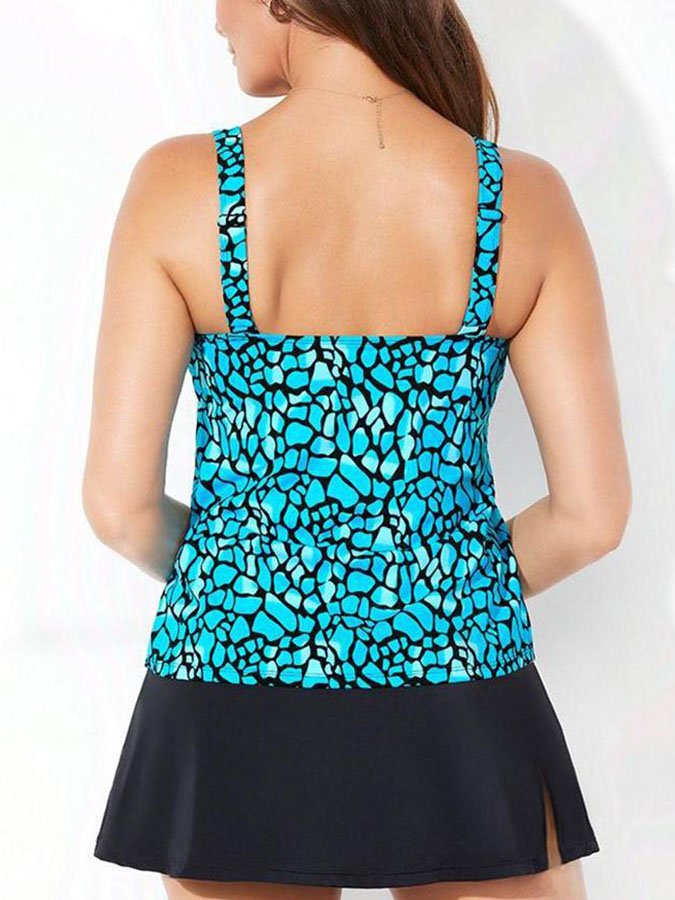 Casual Print Two Piece Swimsuit