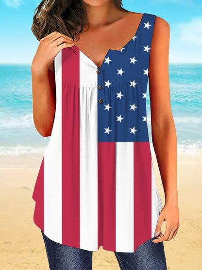 Women's Independence Day Printed Vest