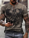 Mens Crew Neck Print Short Sleeve Tops T-shirts
