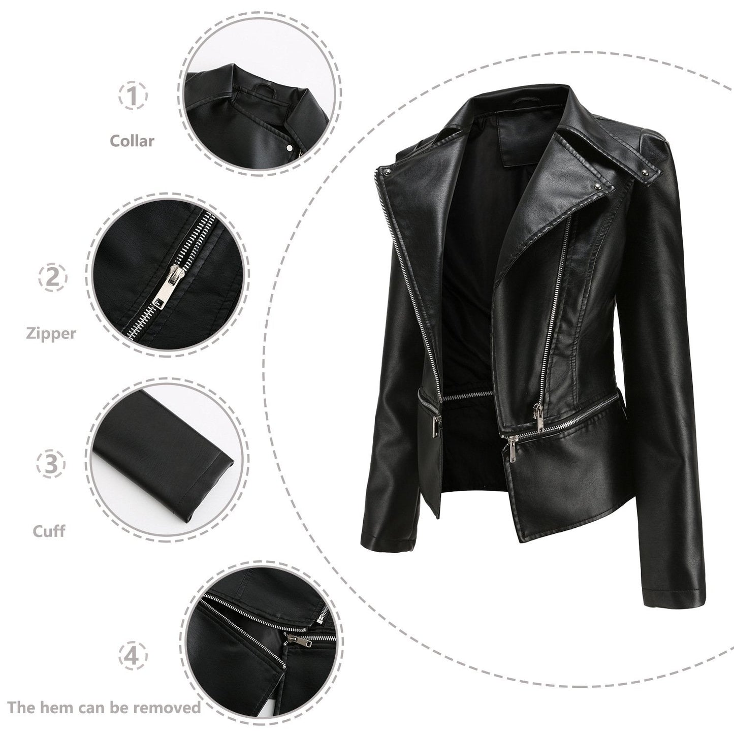 Zipper Soft Leather Jacket