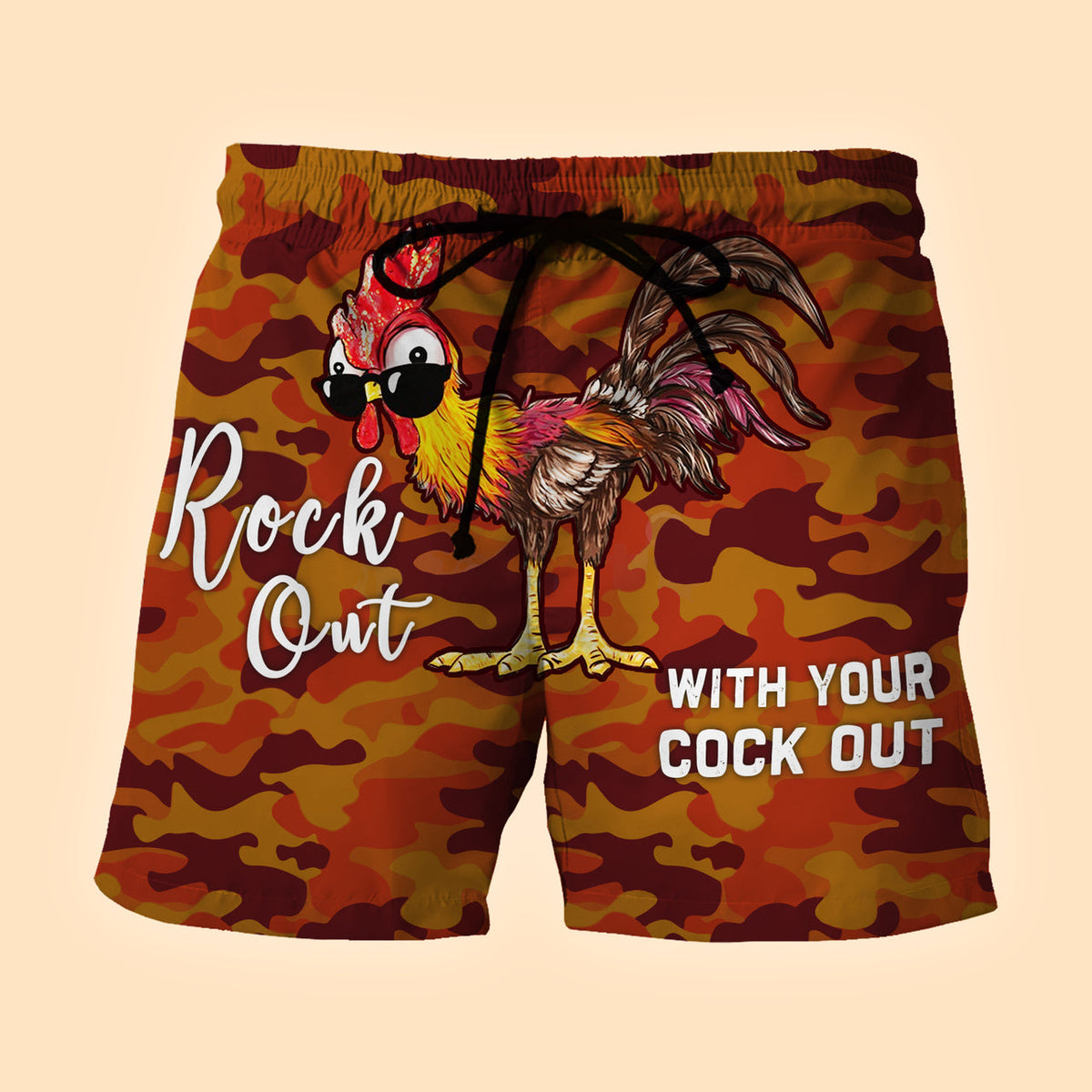 Rock Out With Your Cock Out Custom Beach Shorts - Swim Trunks